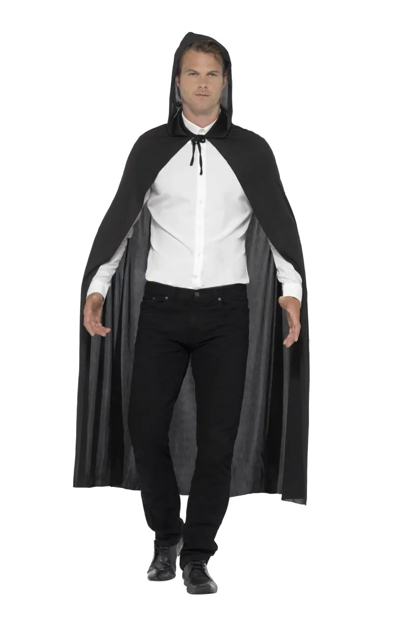 Adult Black Hooded Cape