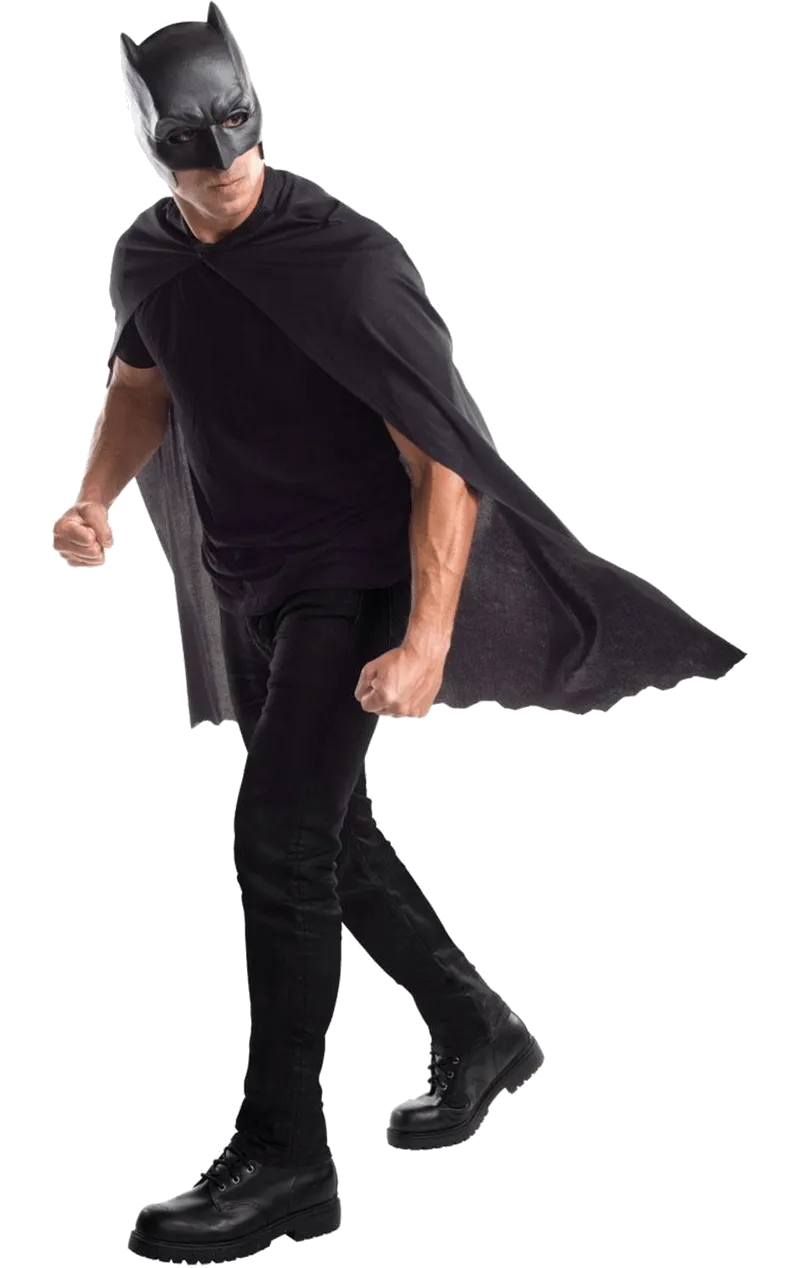 Adult Dawn of Justice Batman Facepiece and Cape