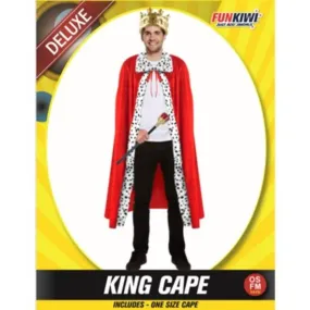 Adult Deluxe King Cape with Spotted Fur Trim - One Size Fits