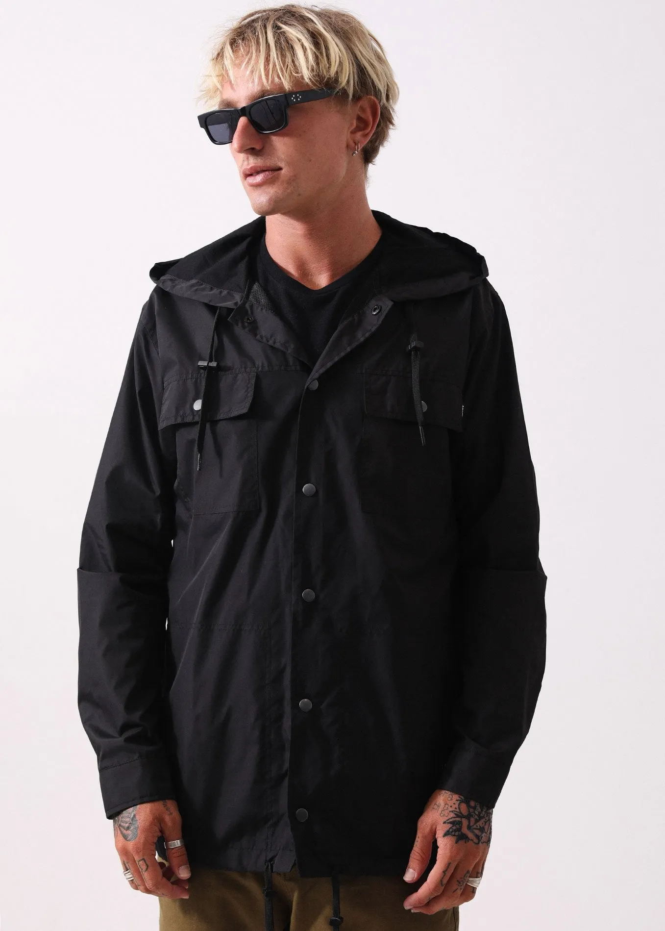 Afends Mens Easy  - Rain Hooded Jacket