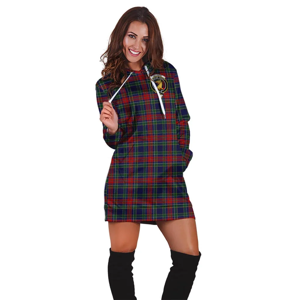 Allison Red Tartan Hoodie Dress with Family Crest