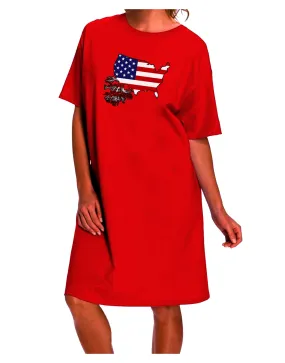 American Flag Adult Night Shirt Dress by TooLoud - A Captivating Addition to Your Wardrobe from American Roots Design