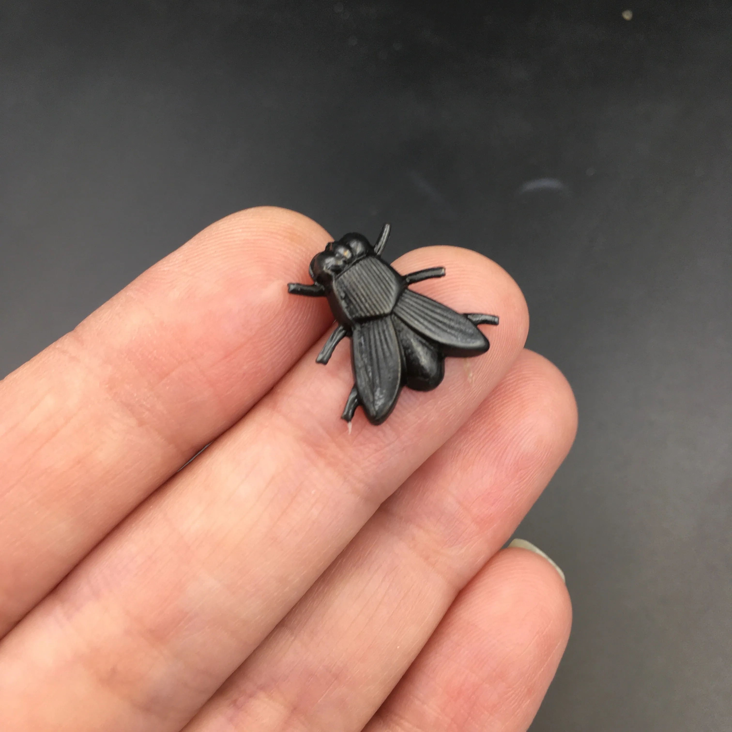 Art Deco Style Housefly Scatter Pin, Lapel Pin, Tie Tack, or Brooch — NEW with All Black Finish!