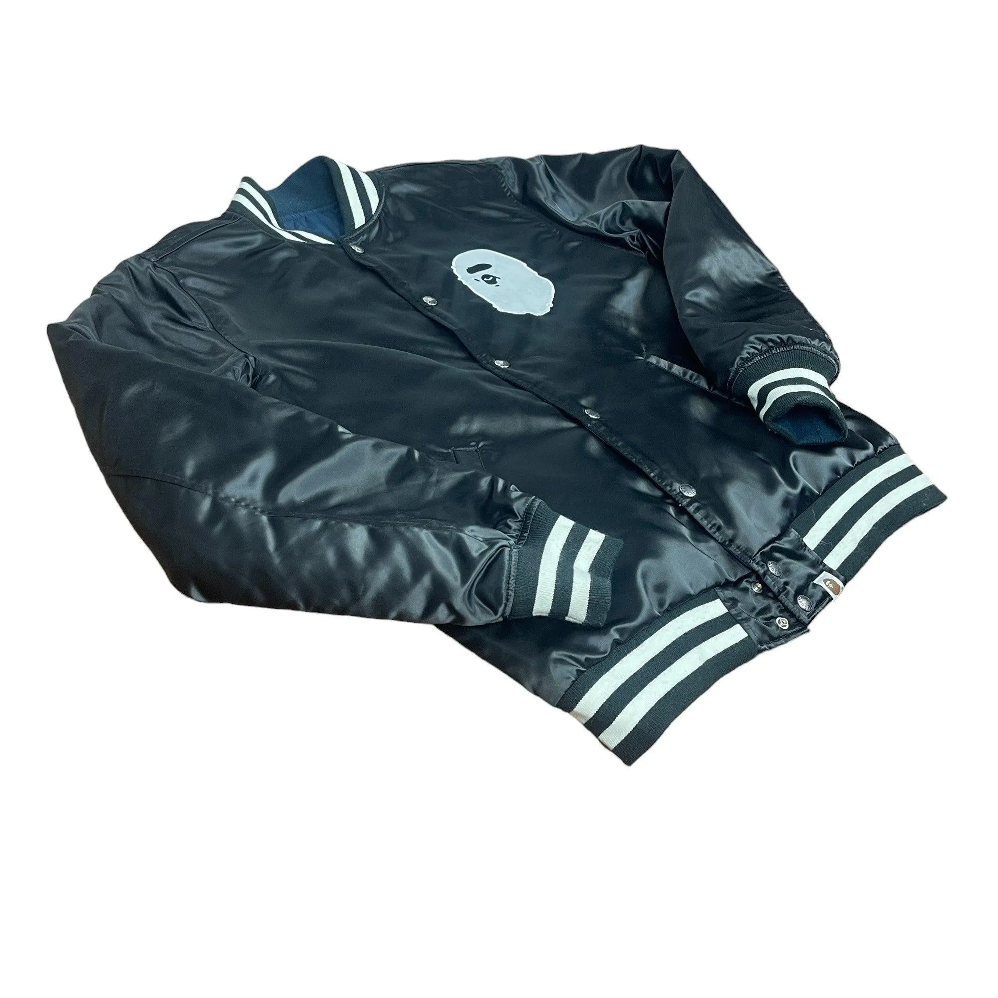 Black A Bathing Ape (BAPE) Varsity Jacket - Large