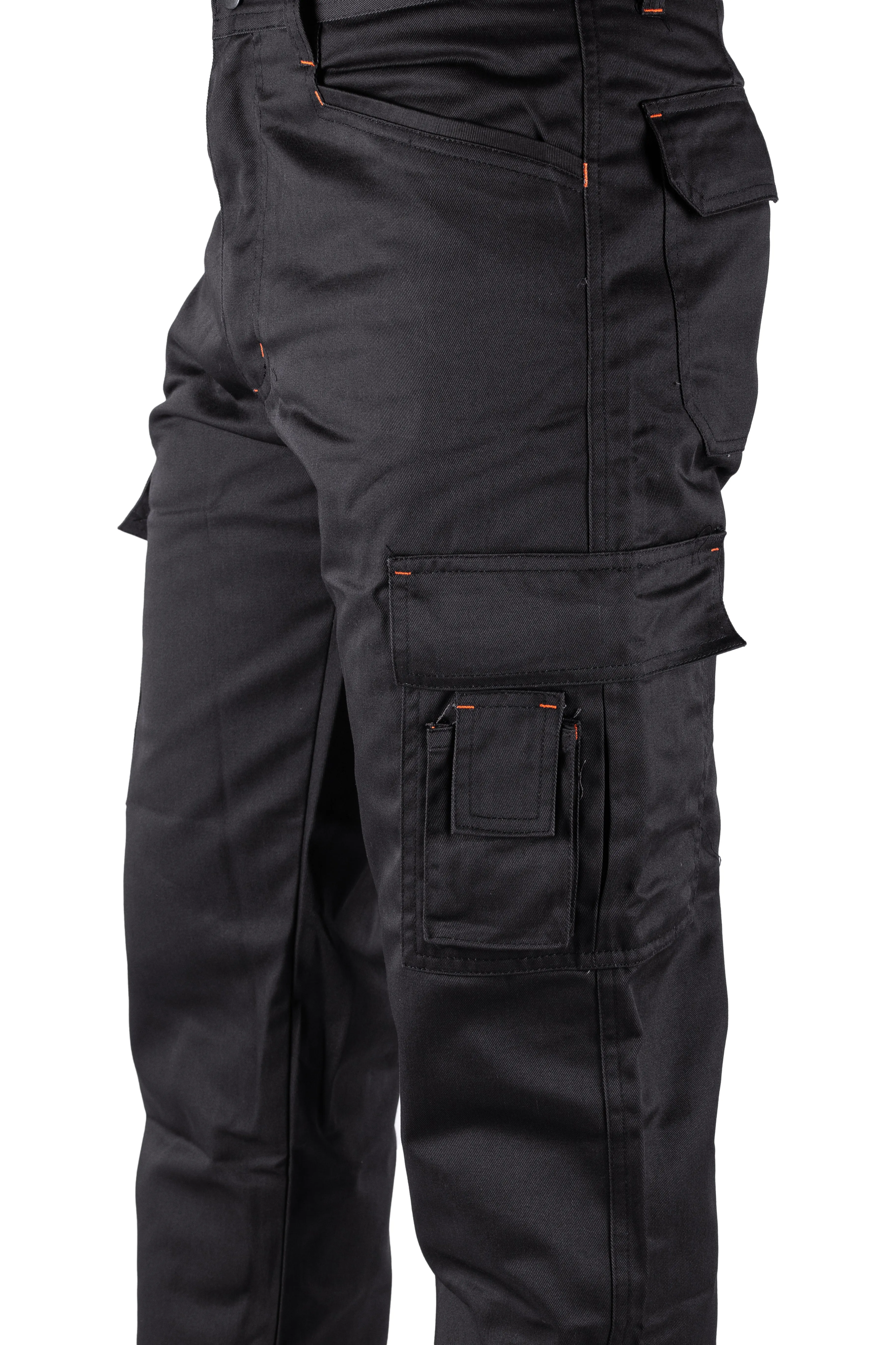 Black Hammer Mens Combat Work Trousers Cargo Pants Multi Pockets Joggers Reinforced Seams Tradesman