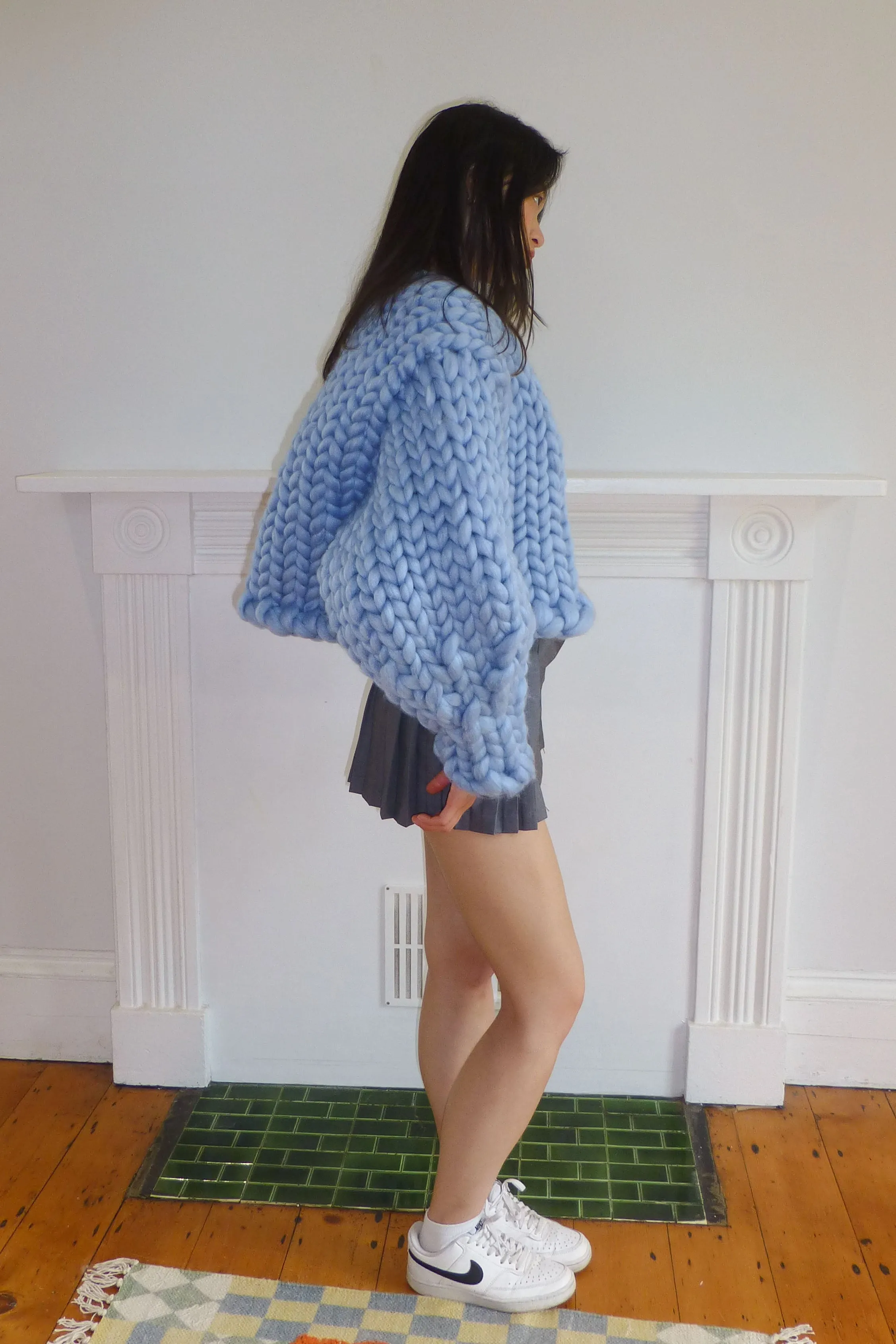 Blue Colossal Knit Cardigan