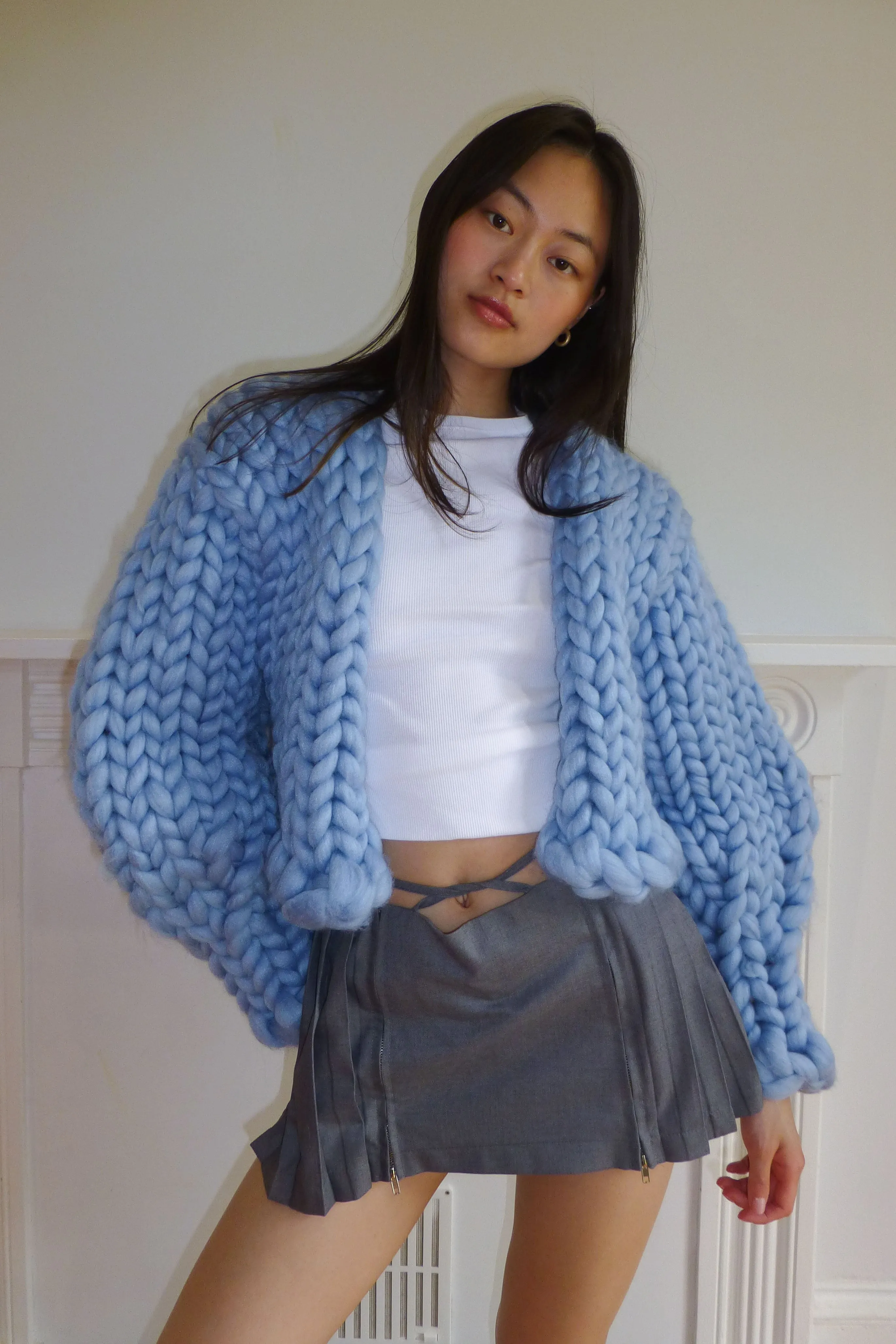 Blue Colossal Knit Cardigan