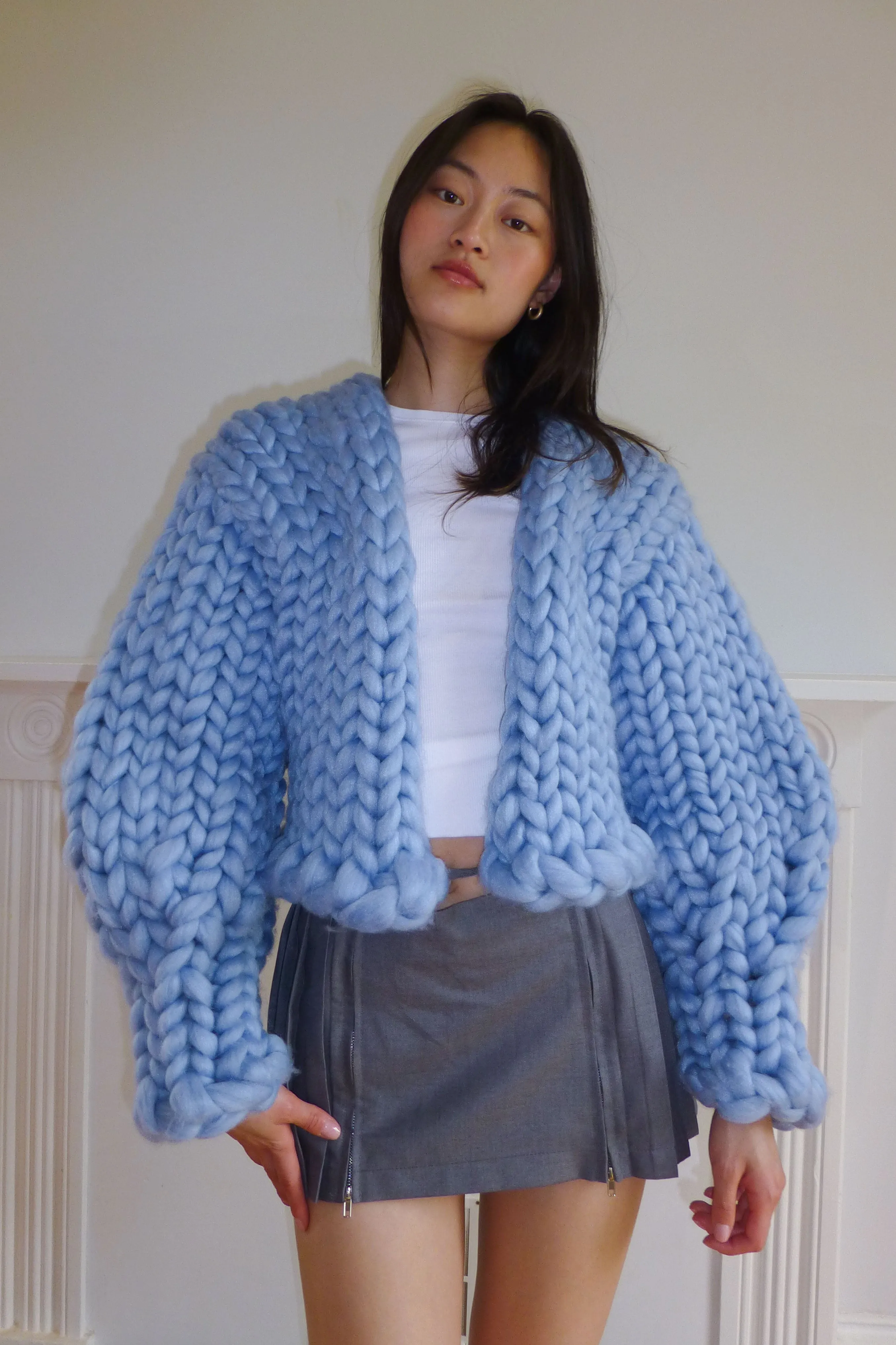 Blue Colossal Knit Cardigan