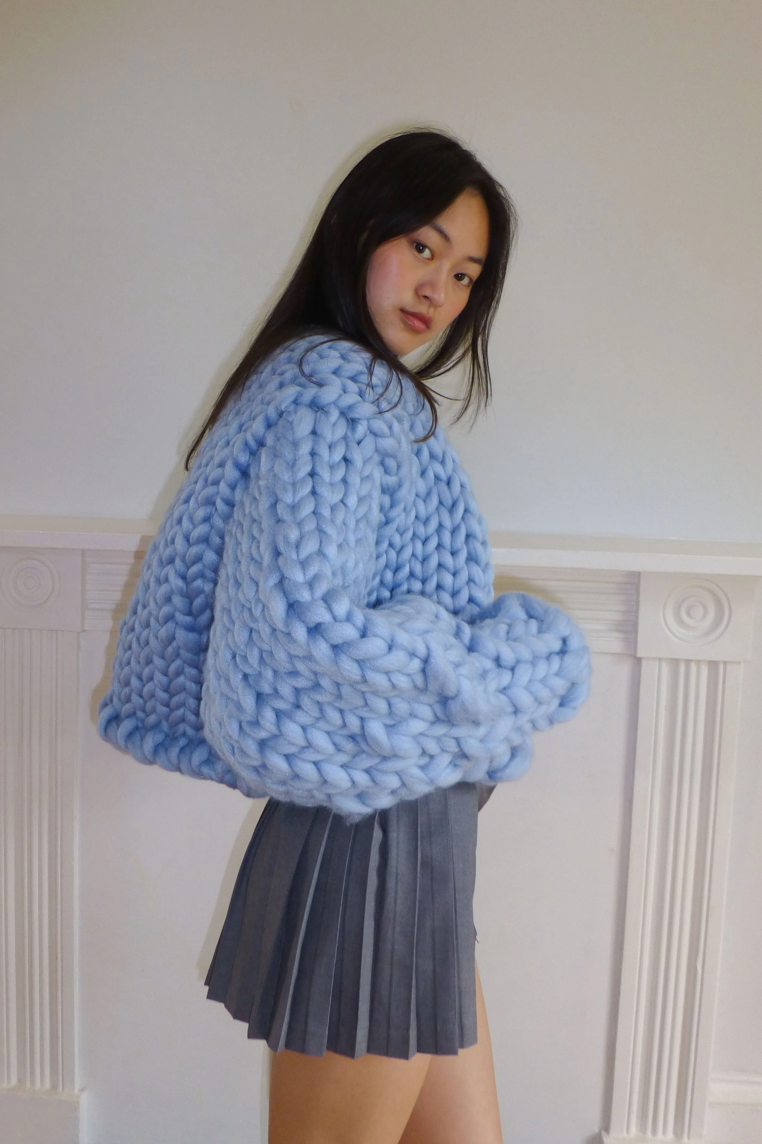 Blue Colossal Knit Cardigan