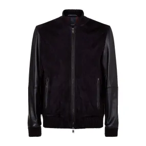 Boss Suede and Leather Bomber Jacket