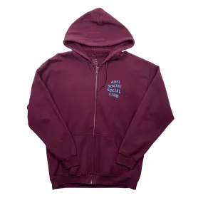 Burgundy   Blue Anti Social Social Club (ASSC) Full Zip Jacket - Large