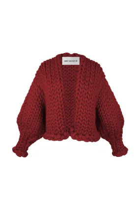 Burgundy Colossal Knit Cardigan