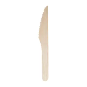 CD902 Fiesta Green Biodegradable Disposable Wooden Knives (Pack of 100)