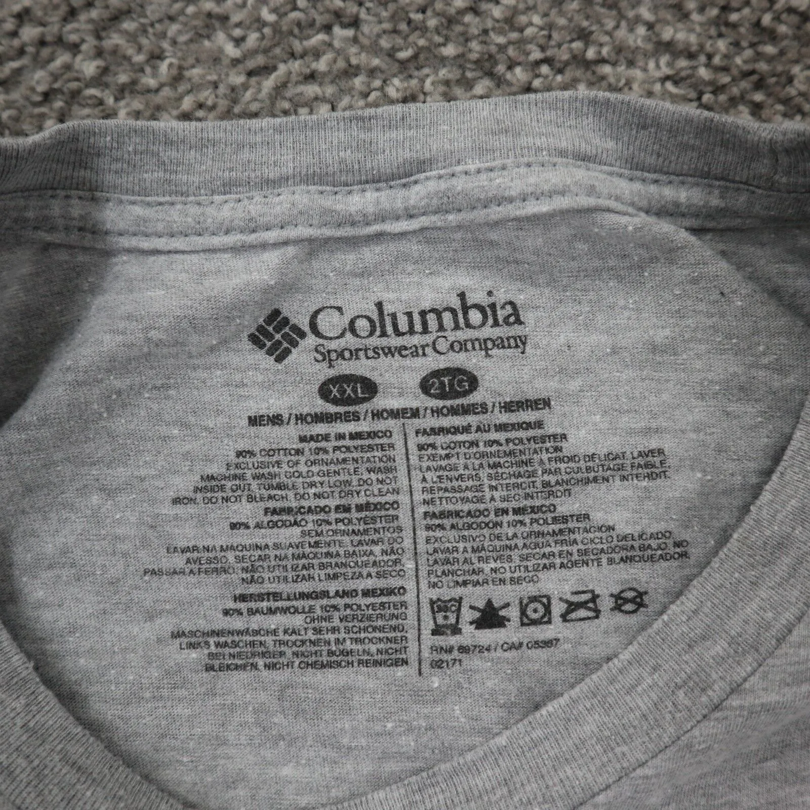 Columbia Sportswear Mens Back Graphics T Shirt Short Sleeves Gray Size XXL