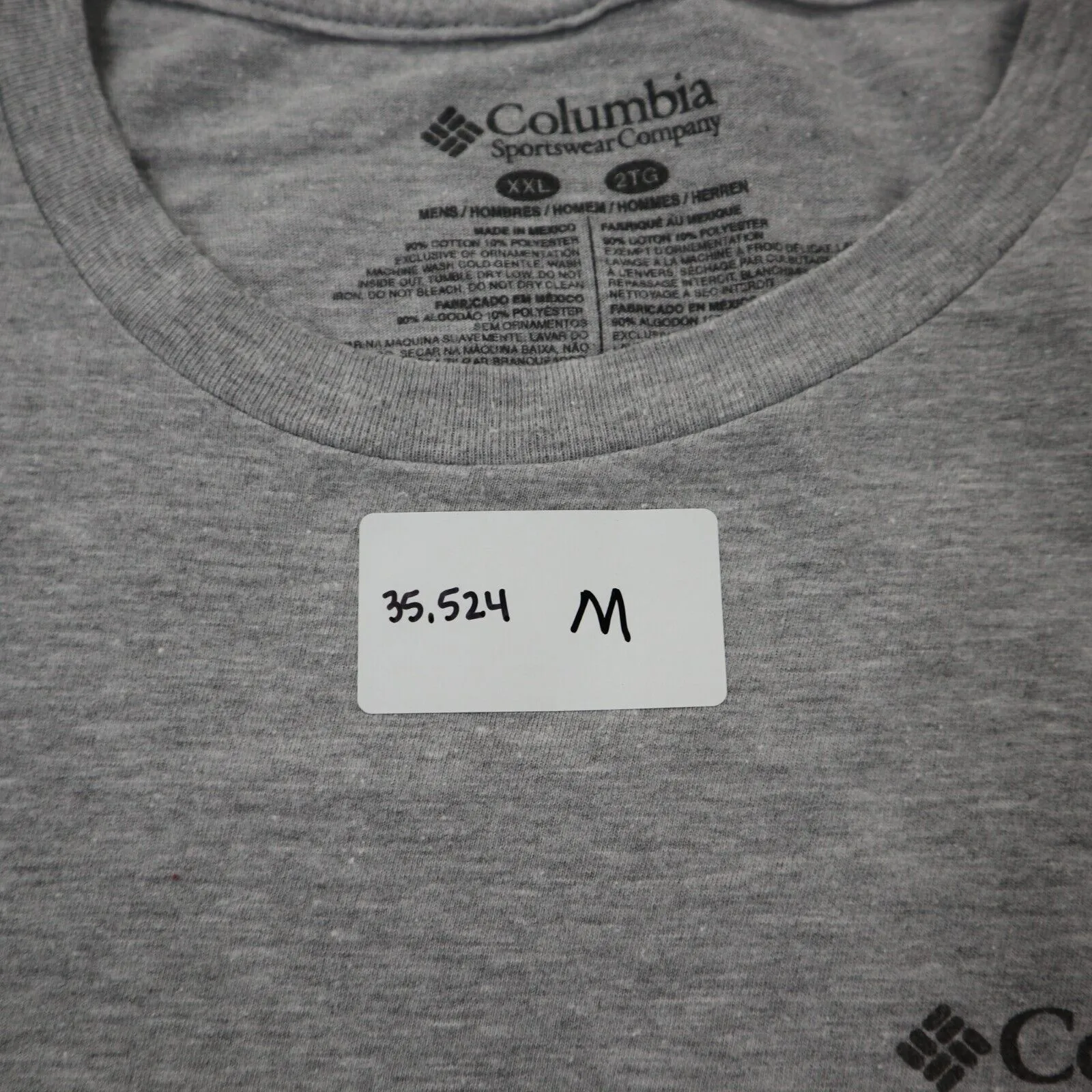 Columbia Sportswear Mens Back Graphics T Shirt Short Sleeves Gray Size XXL