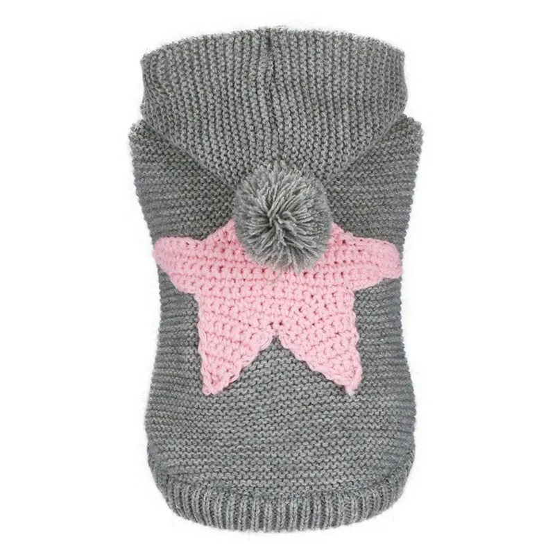 Cuddly Star Knitted Design Winter Outfit Dog Sweatshirt