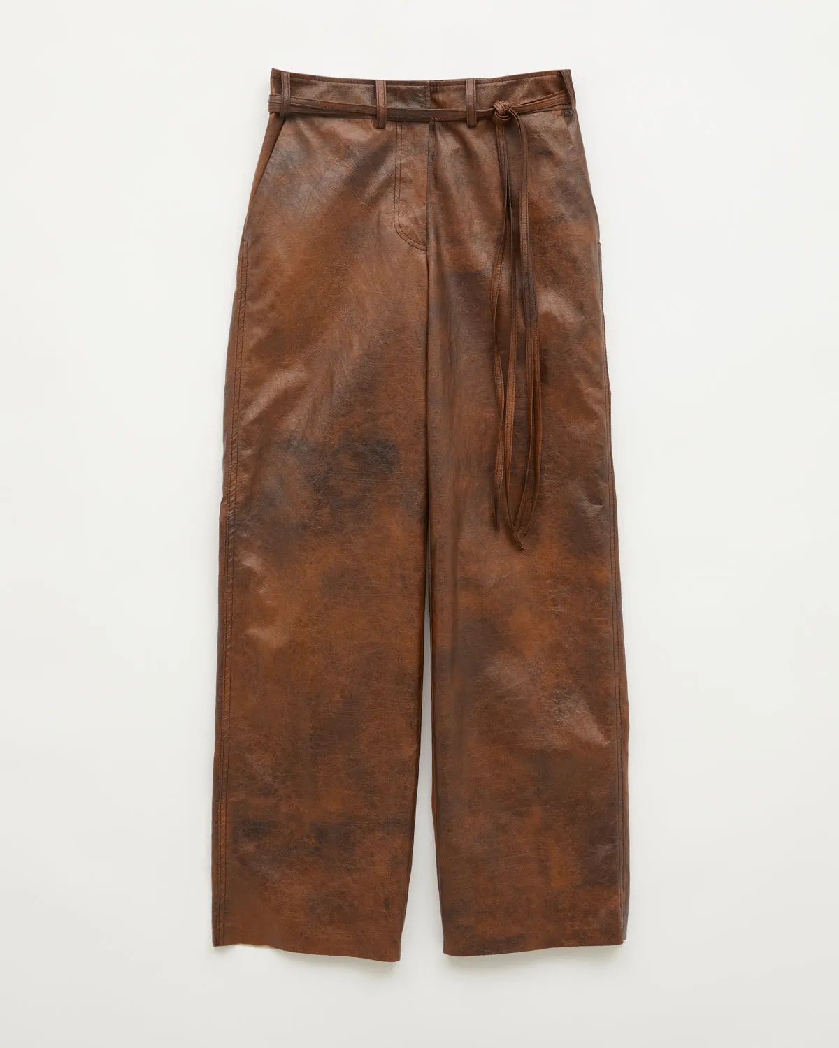 Cyrus Jeans Faux Leather Brown