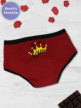 D'chica Queen Eco-Friendly Period Panties - Maroon, No Pad Required, PFOS PFAS Free