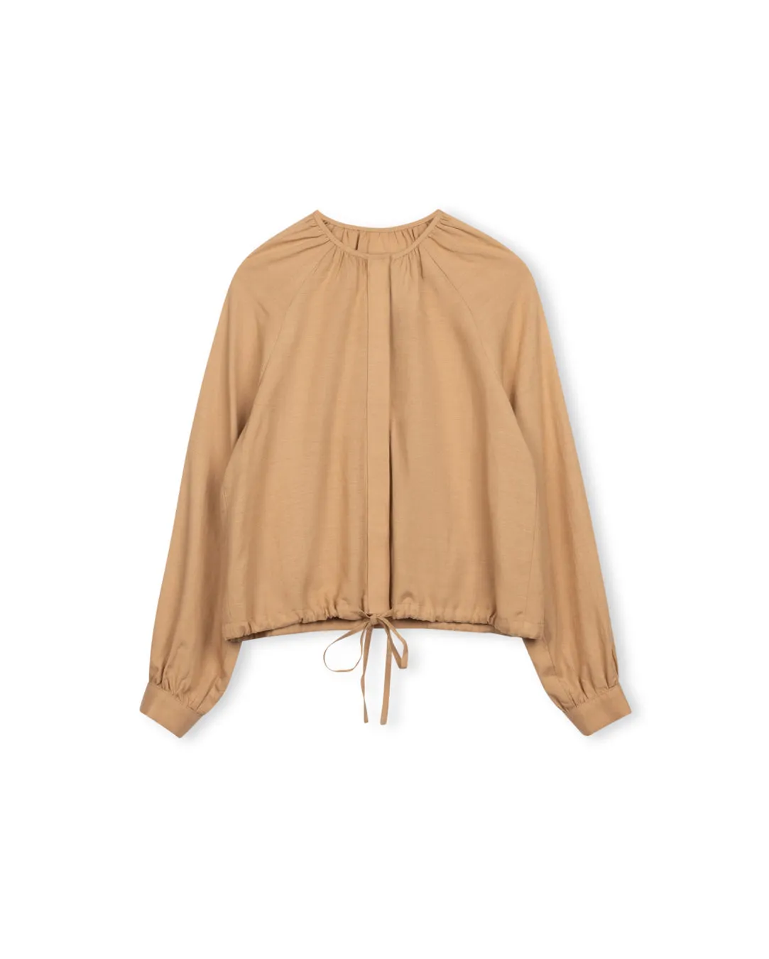 Drawstring Detailed Linen Blouse