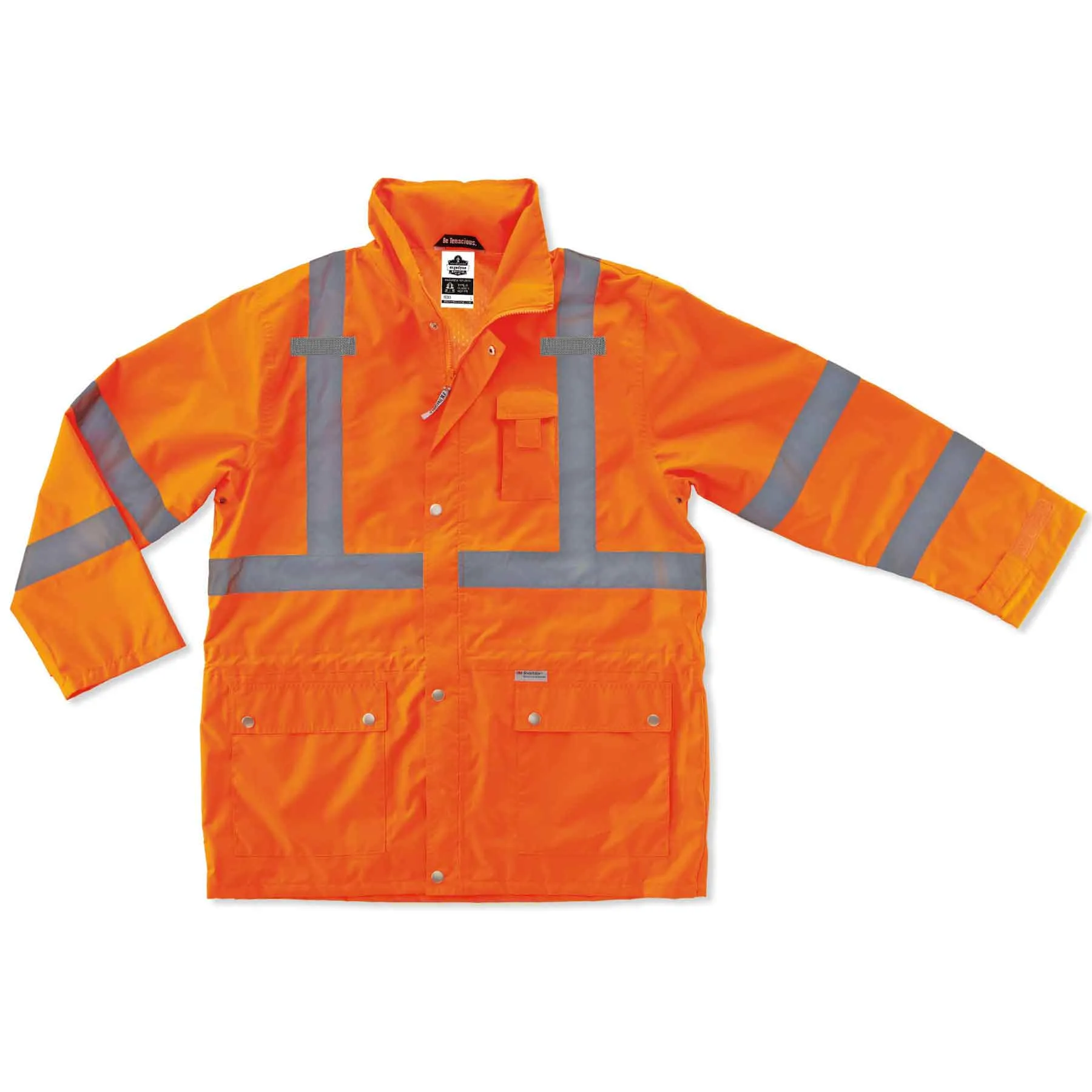 Ergodyne 24312 GloWear 8365 Type R Class 3 Rain Jacket, Small, HV Orange