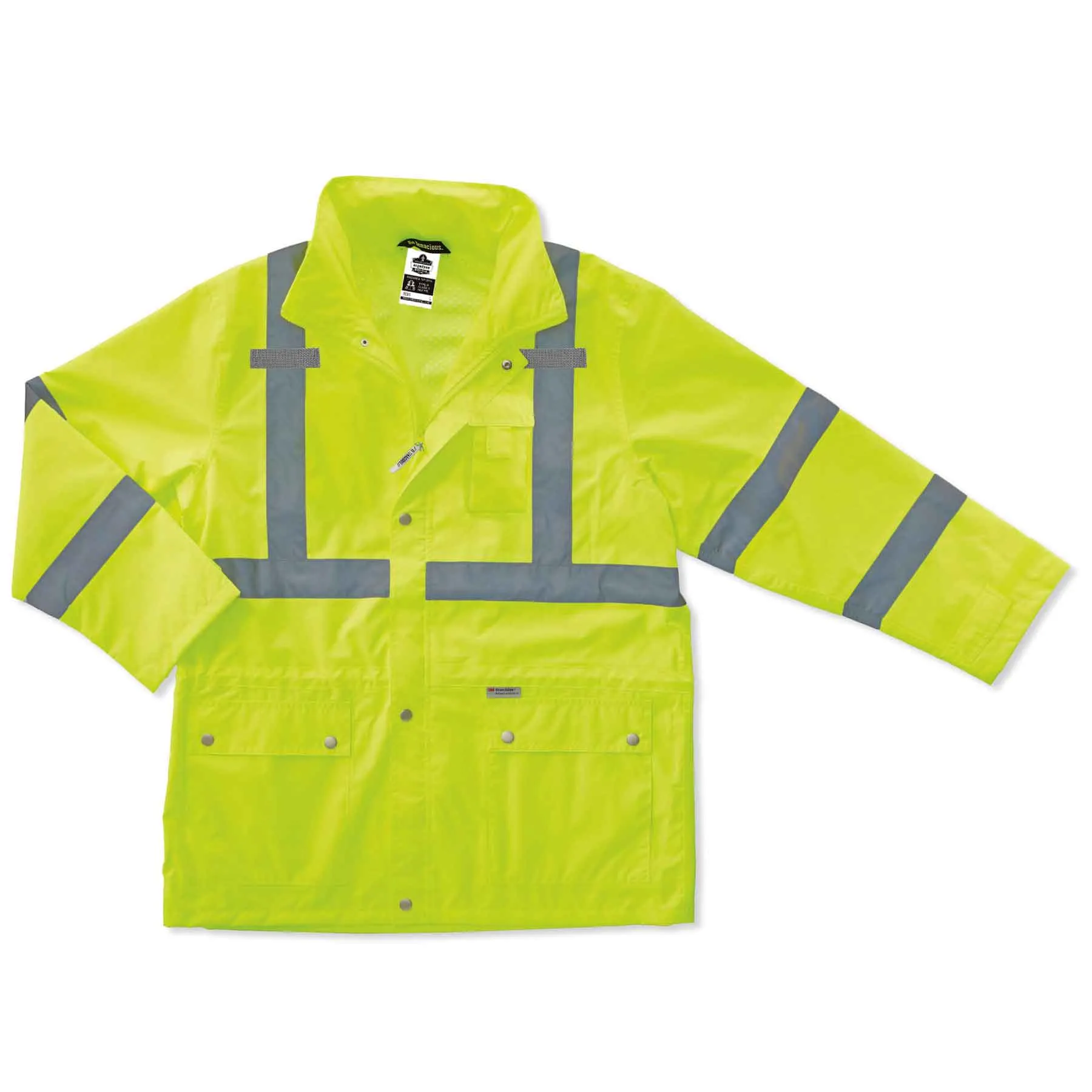 Ergodyne 24322 GloWear 8365 Type R Class 3 Rain Jacket, Small, HV Lime