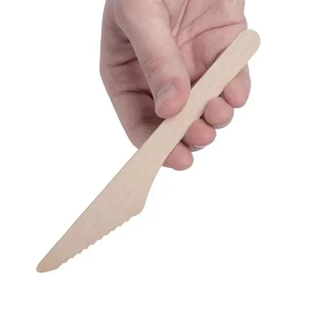 Fiesta Green Biodegradable Disposable Wooden Knives (Pack of 100) - CD902