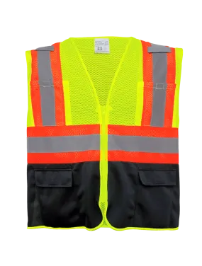 FrogWear® HV Mesh Polyester Surveyors Safety Vest - GLO-0036