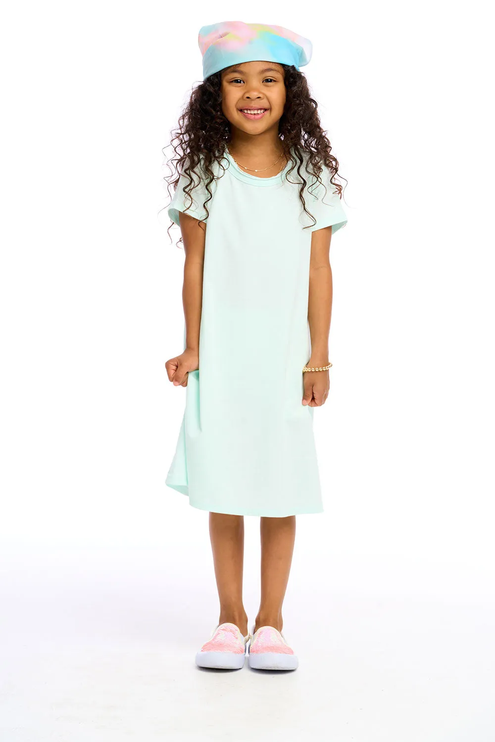 Girls Cotton Jersey Short Sleeve Shirt Dress