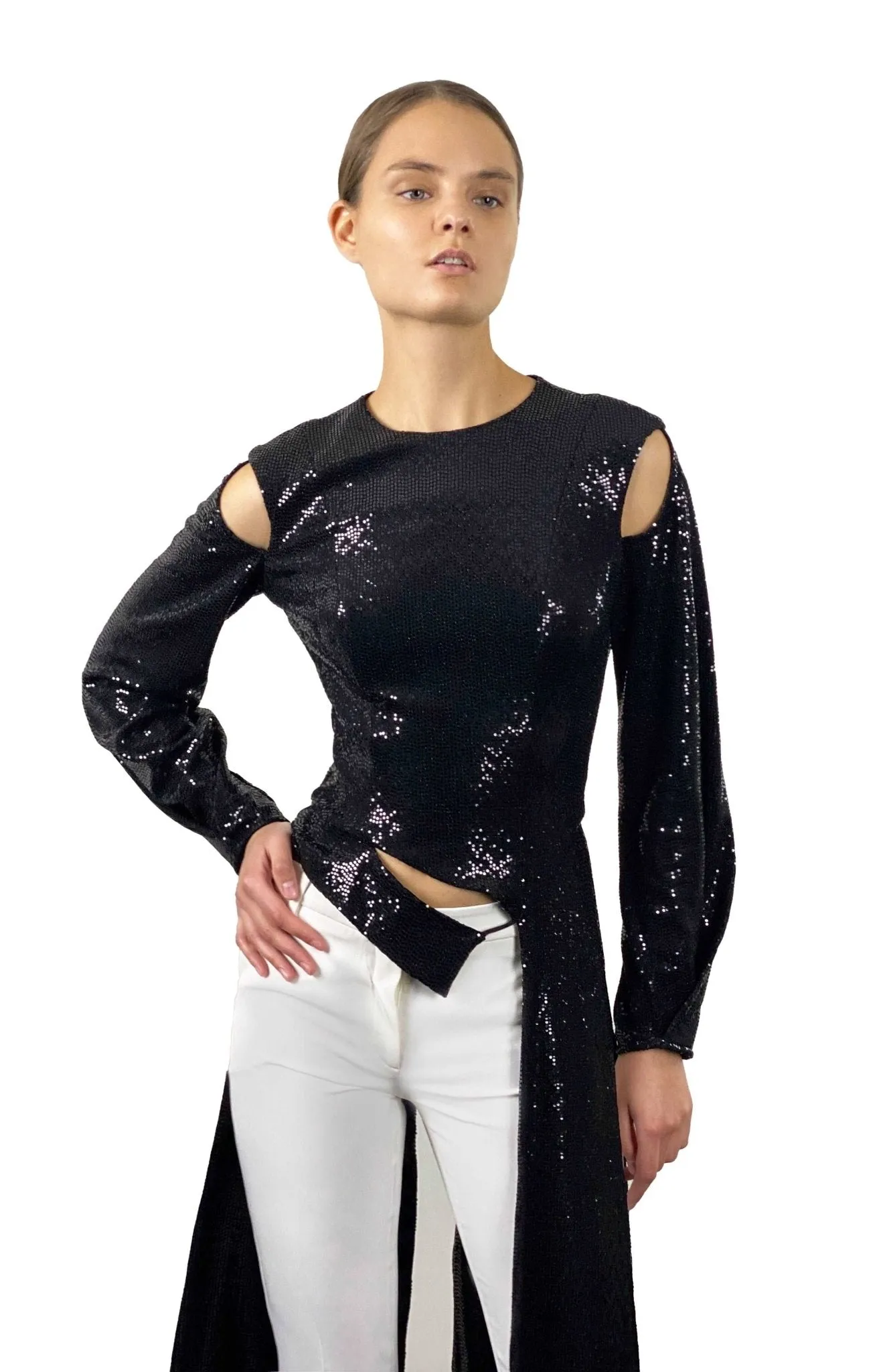 Hera Glam | Dazzling Entrance: Long Sleeve Sequin Top