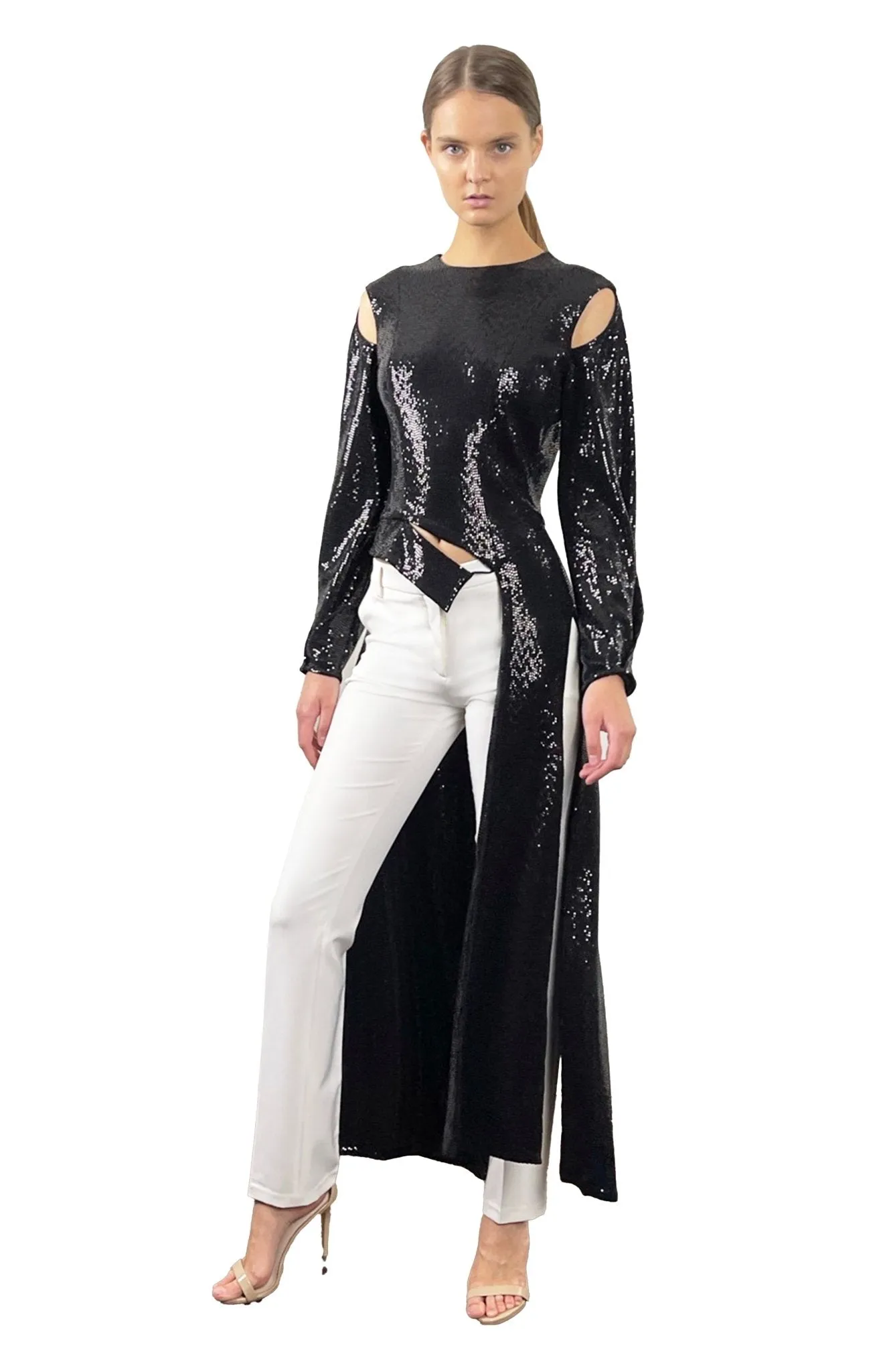 Hera Glam | Dazzling Entrance: Long Sleeve Sequin Top