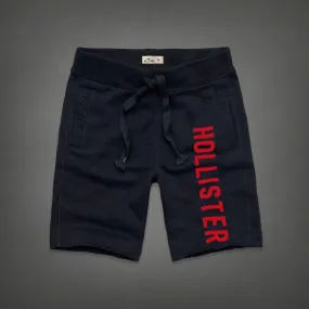 Holisters Classic Men's Jogger Navy Blue With Red Short