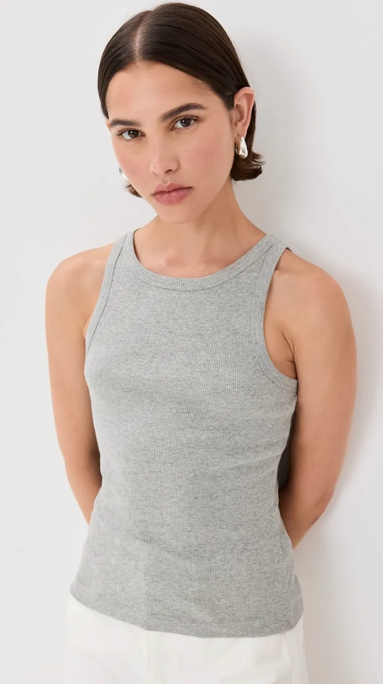 Jennifer Rib Tank Heather Grey