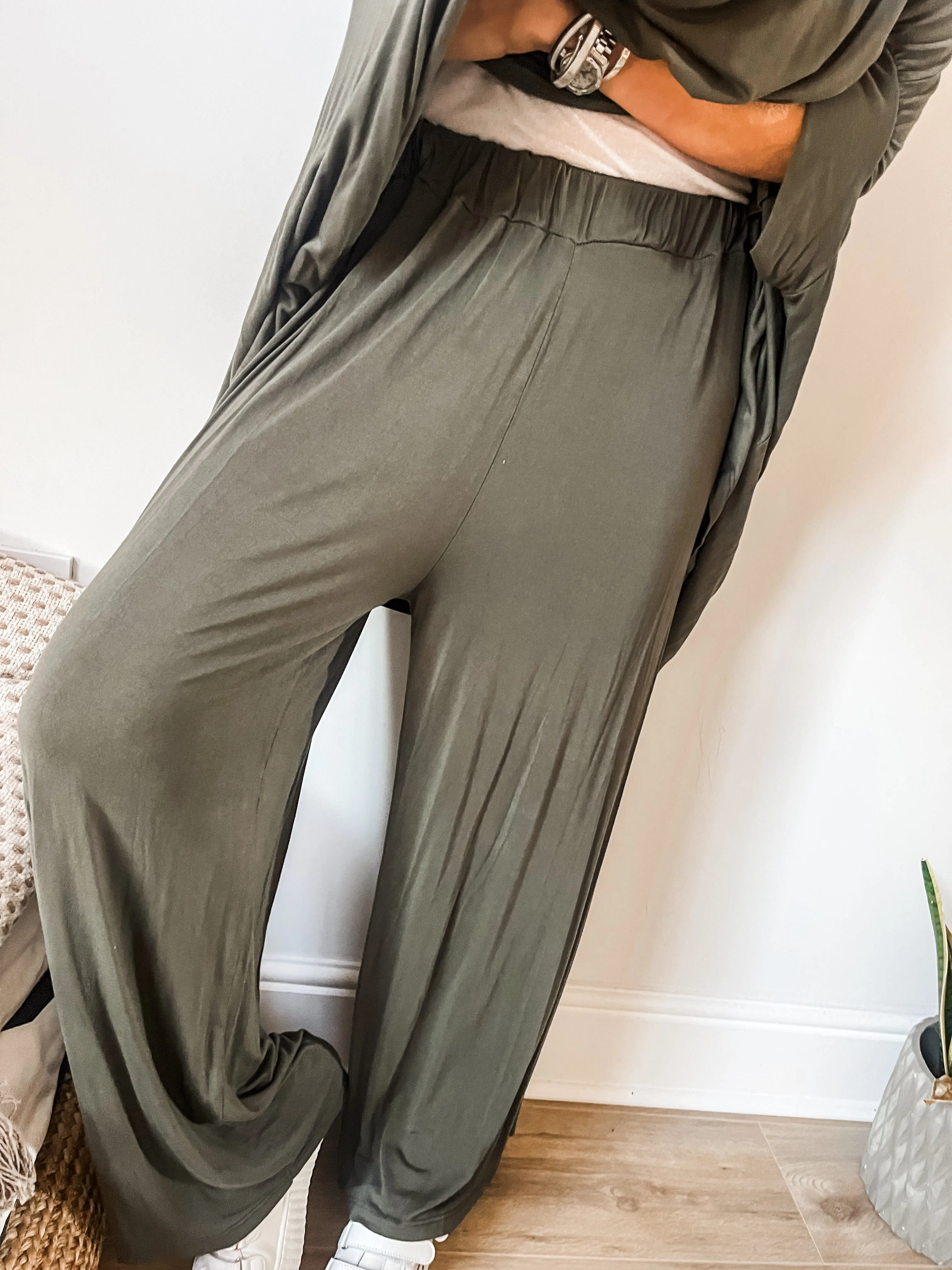 Jersey Wide Leg Trousers