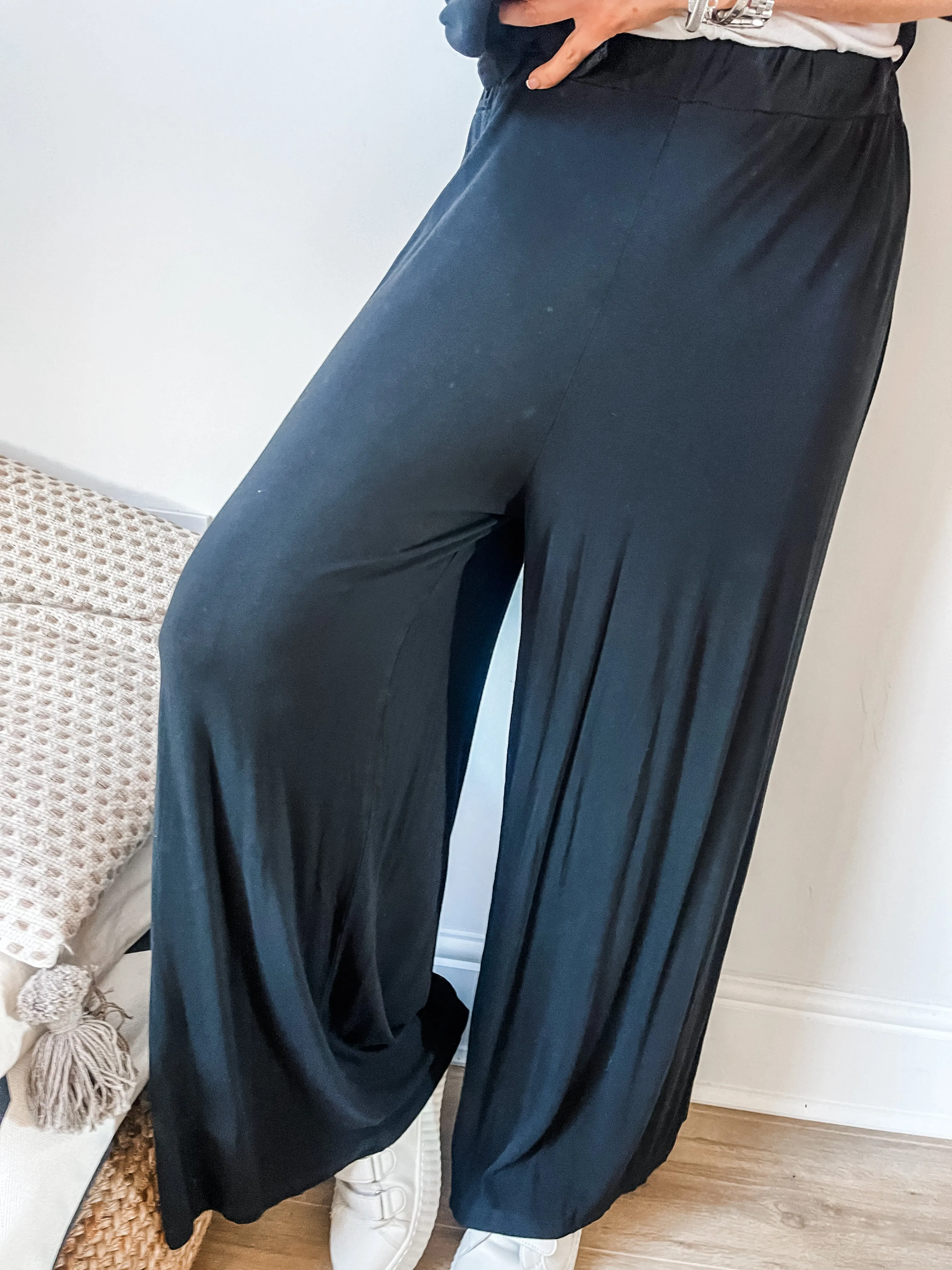 Jersey Wide Leg Trousers