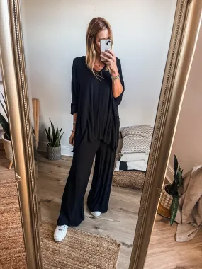 Jersey Wide Leg Trousers