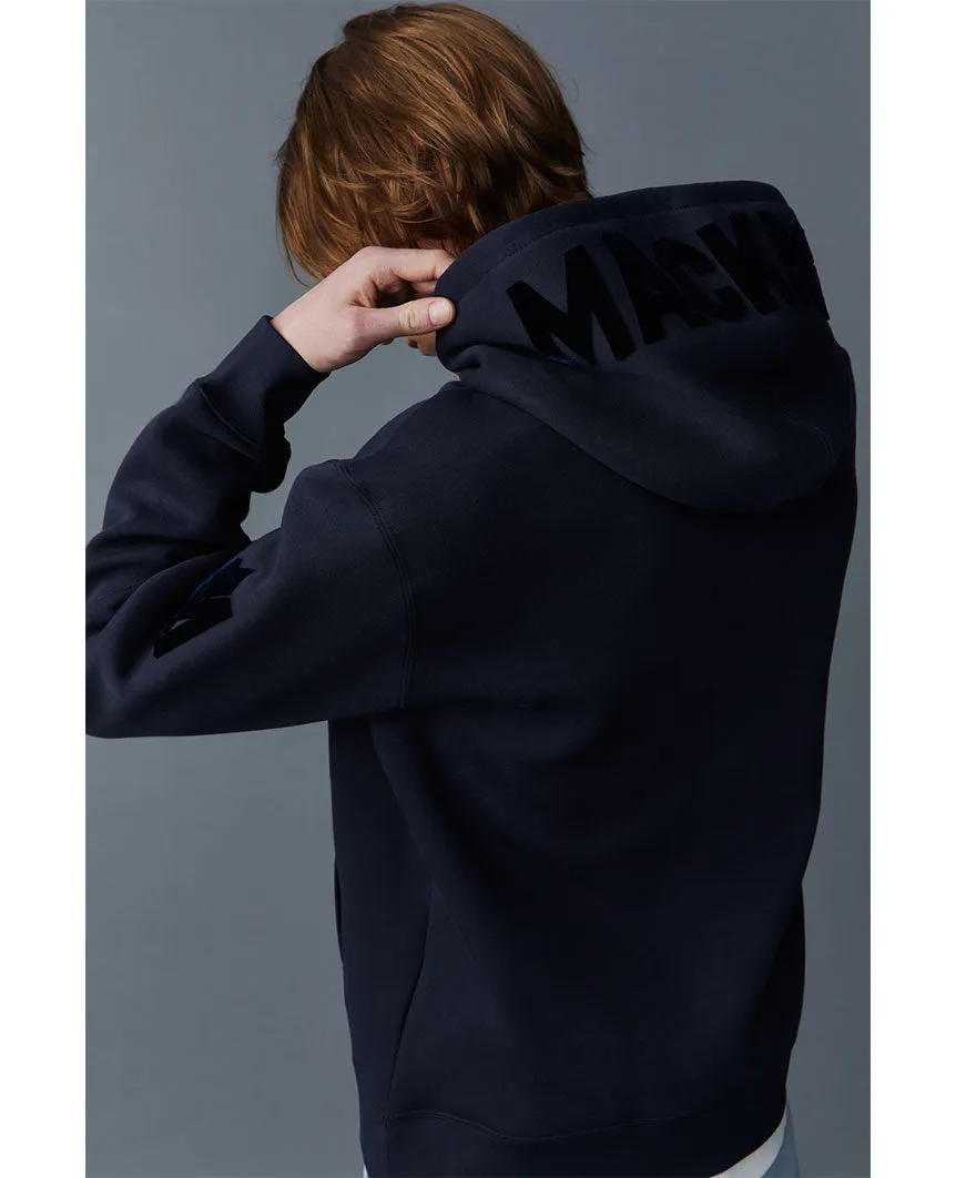 KRYS Pullover Hoodie with Velvet Embroidery Navy