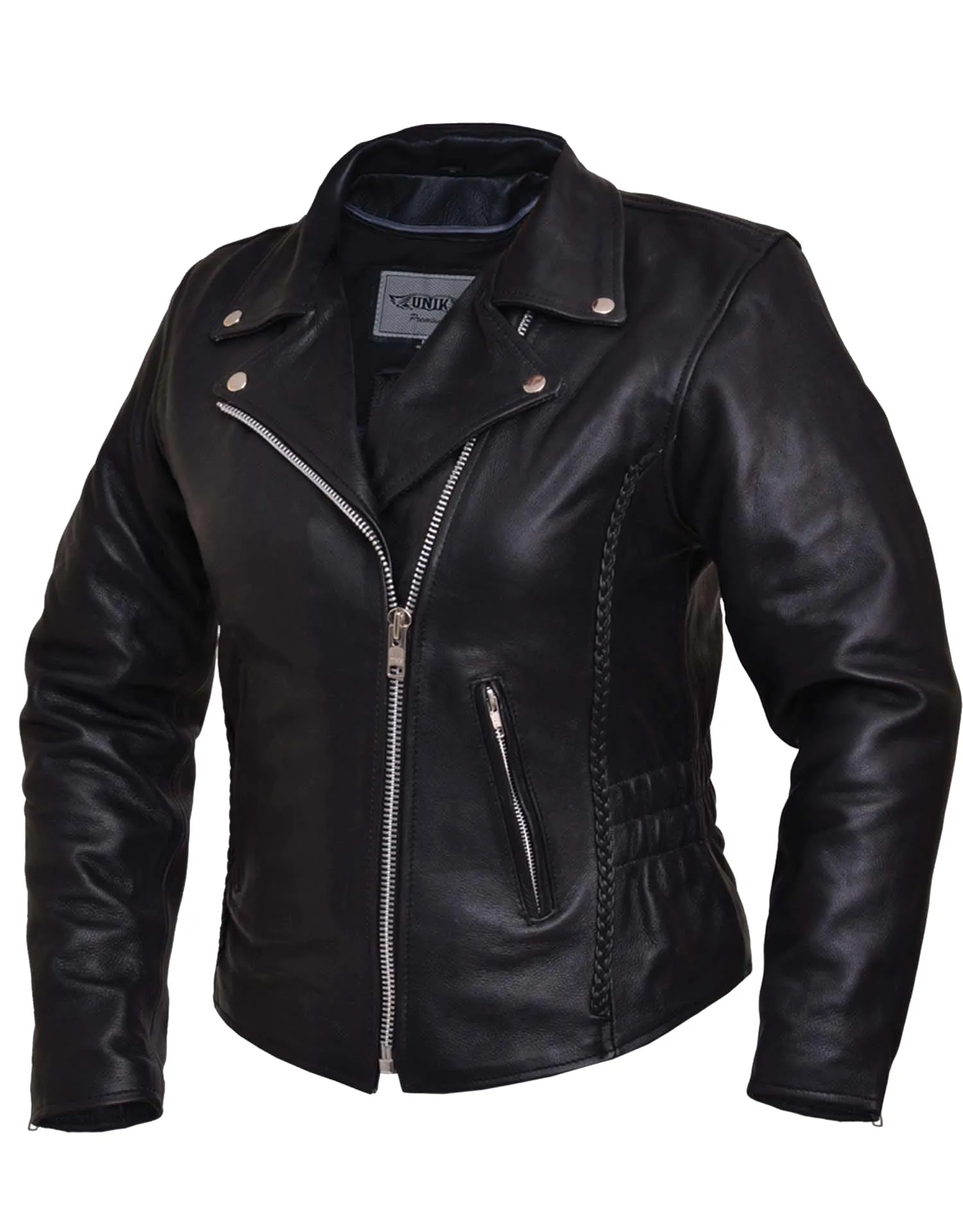 Ladies Traditional Braided Motorcycle Jacket