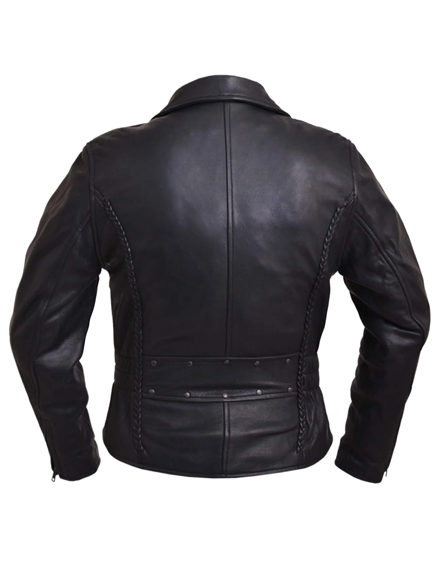 Ladies Traditional Braided Motorcycle Jacket