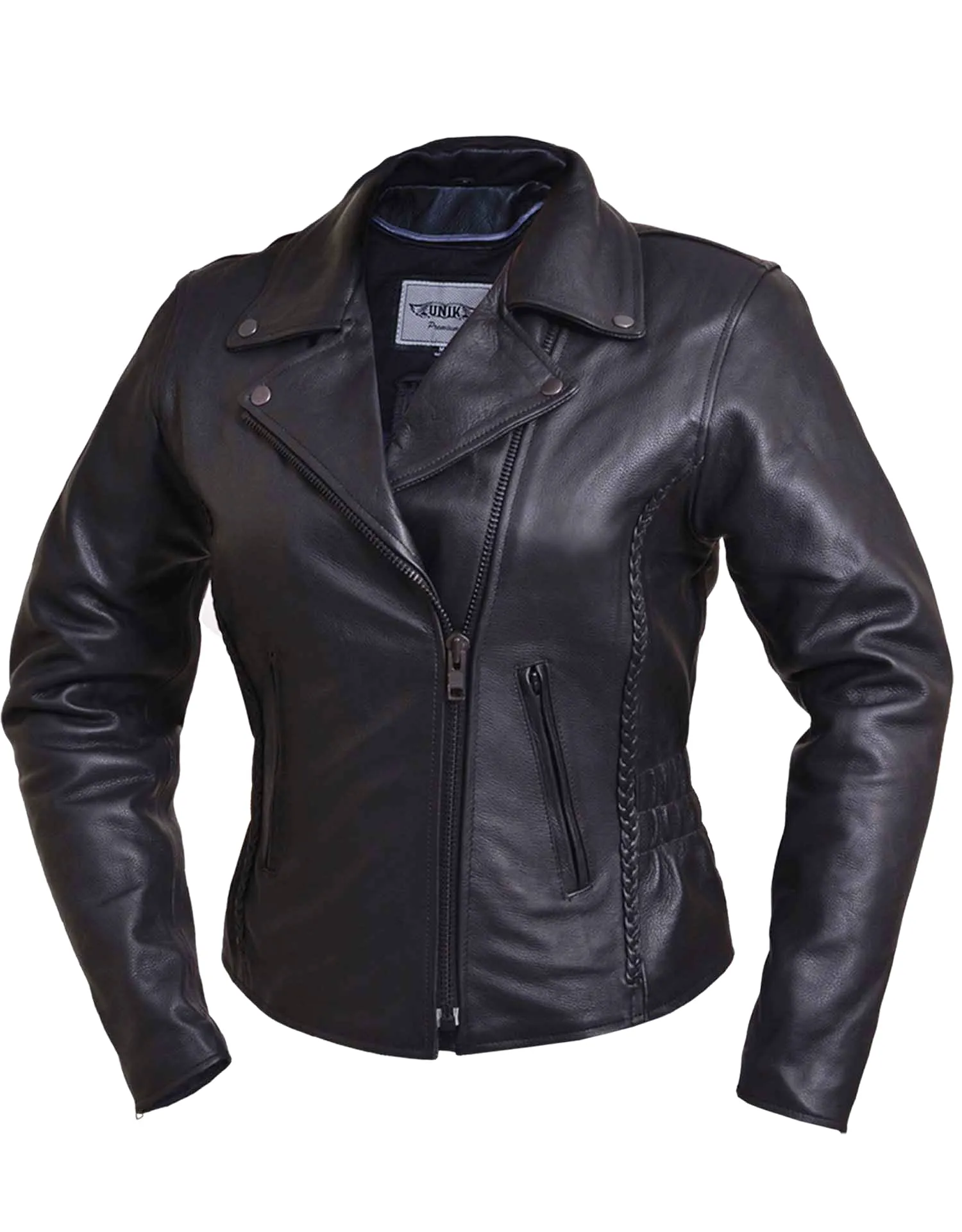 Ladies Traditional Braided Motorcycle Jacket