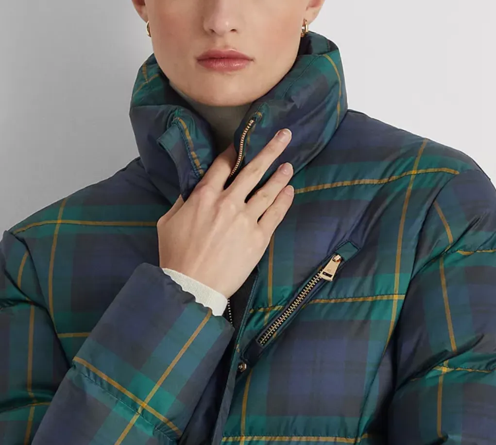 Lauren Ralph Lauren Plaid Quilted Down Coat