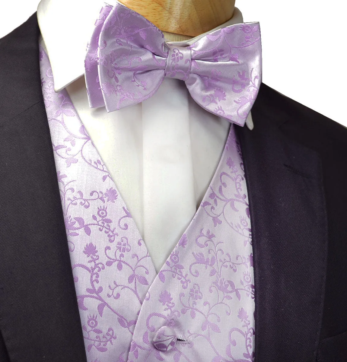 Lavender Vines Tuxedo Vest Set