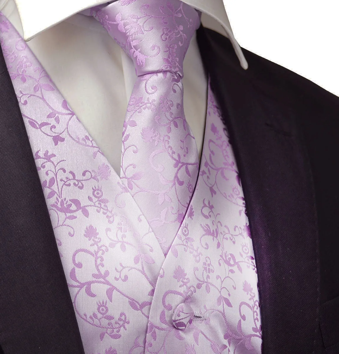 Lavender Vines Tuxedo Vest Set