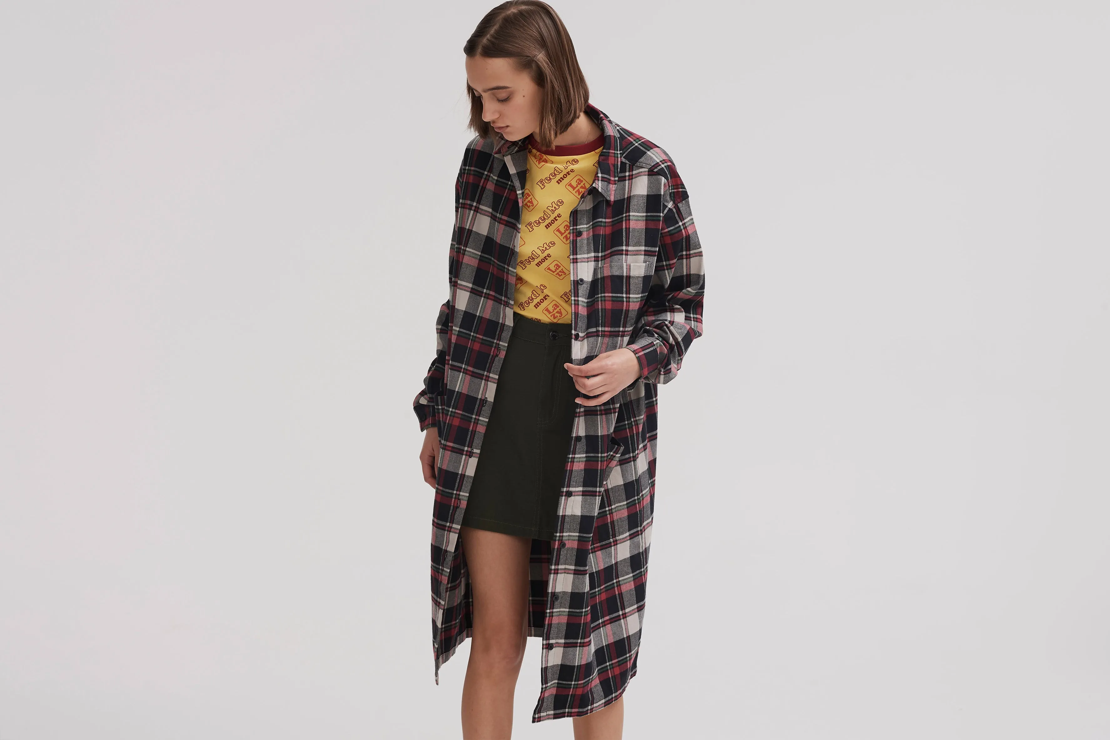 Lazy Oaf Oversize Flannel Shirt Dress