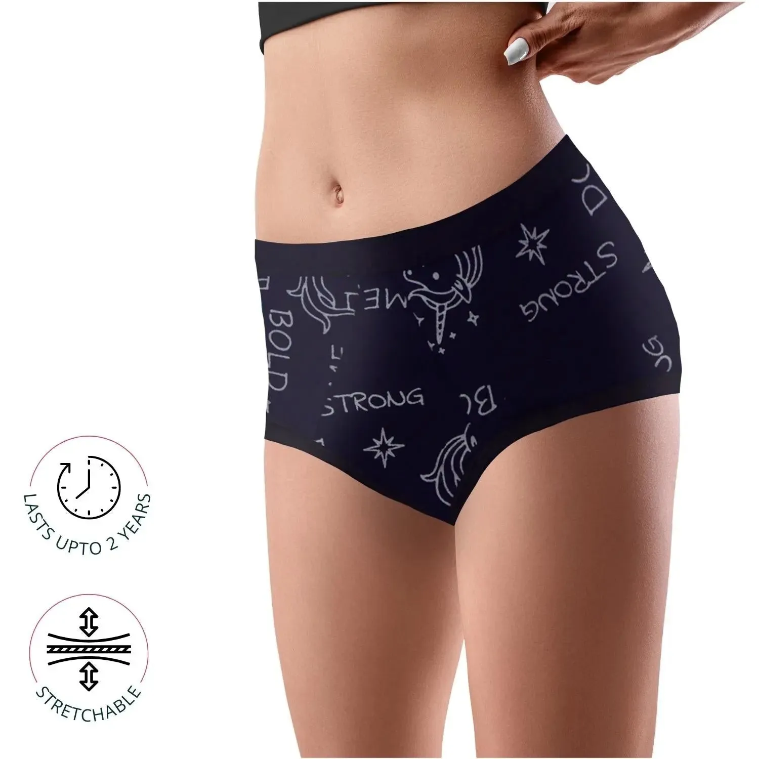 LEAKPROOF & REUSABLE PERIOD UNDERWEAR | METALLIC NAVY BLUE | ANTIMICROBIAL LINING | NO PAD NEEDED