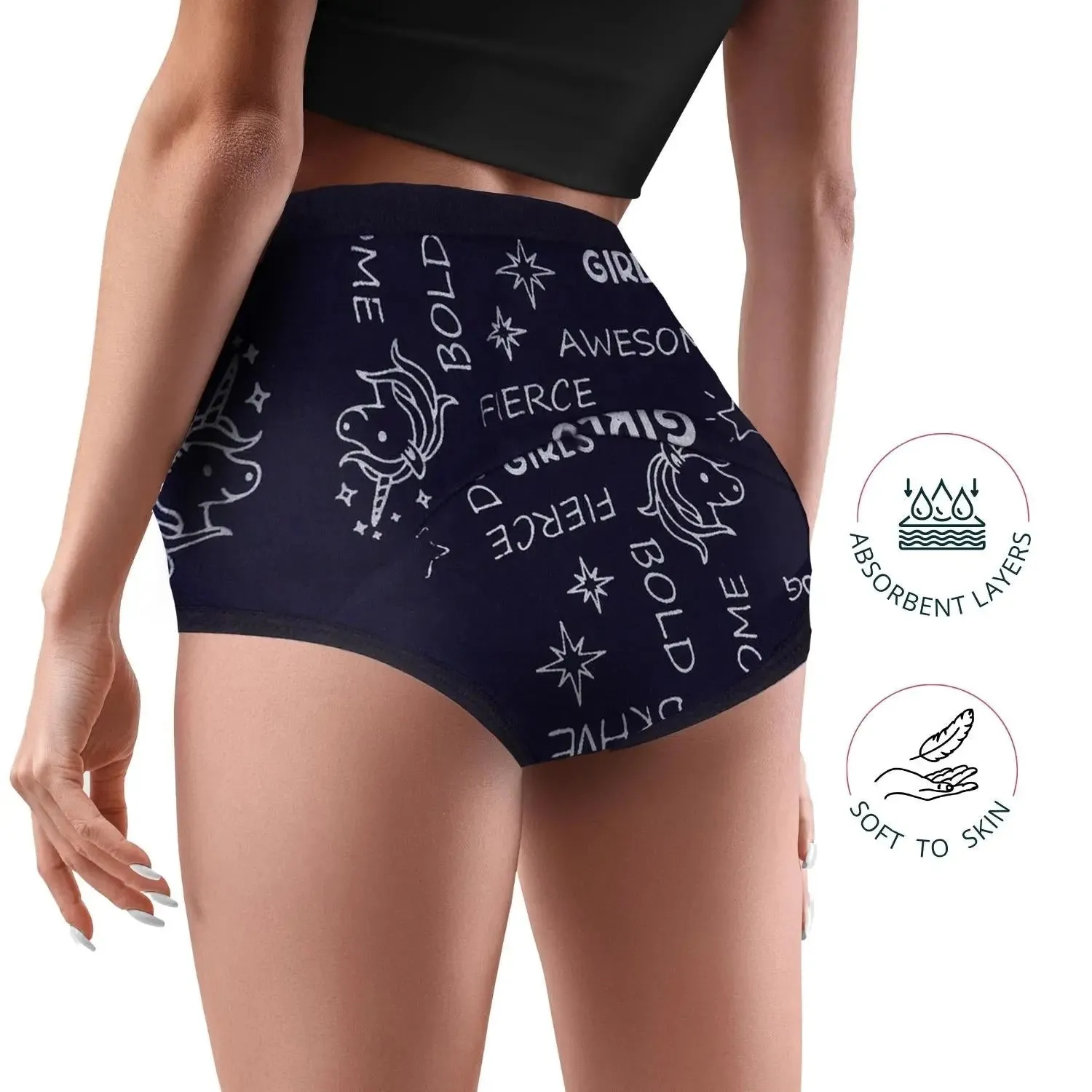 LEAKPROOF & REUSABLE PERIOD UNDERWEAR | METALLIC NAVY BLUE | ANTIMICROBIAL LINING | NO PAD NEEDED