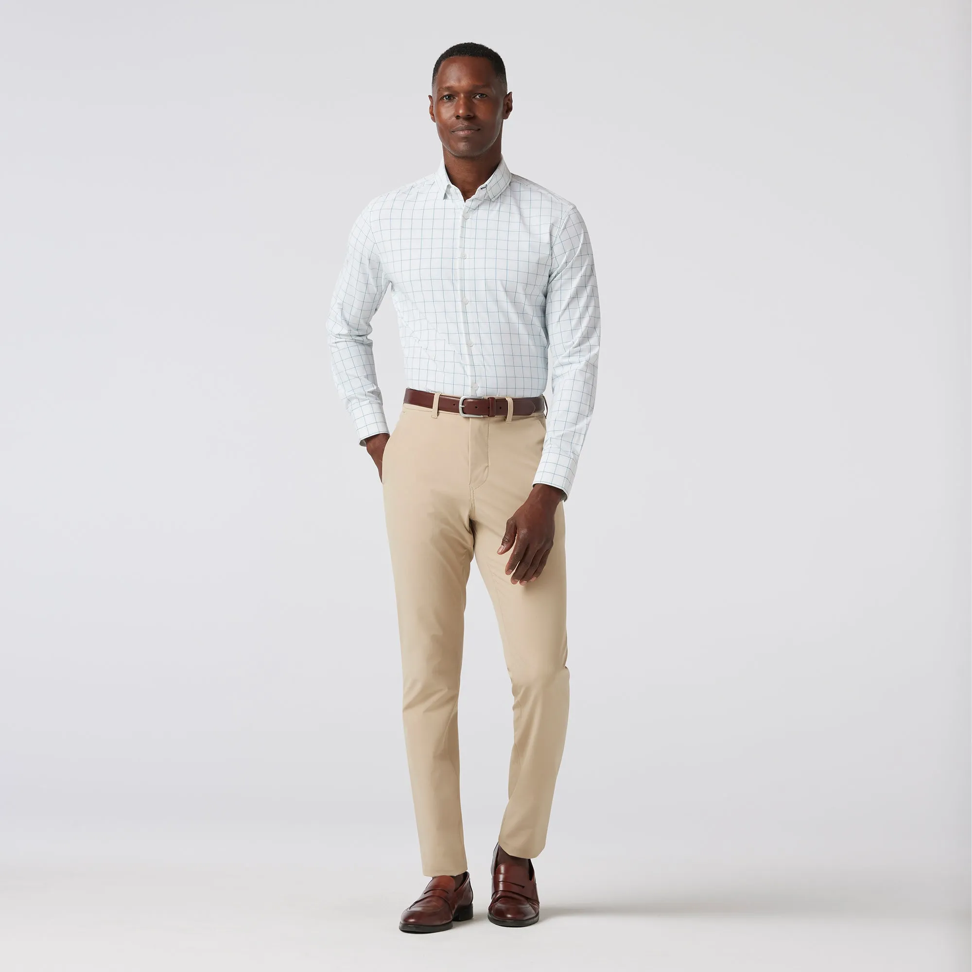 Leeward Dress Shirt - White Modern Tattersall