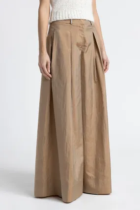 Light silk blend wide leg trousers