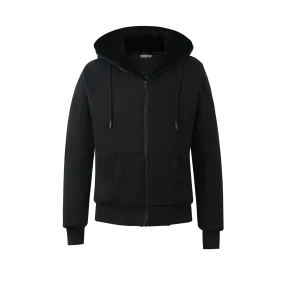 Men's Black Hoodie with Black Removable Fur