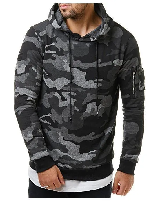 Men's Camouflage Hooded Fleece Sweatshirt 51702692YM