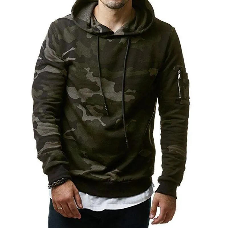 Men's Camouflage Hooded Fleece Sweatshirt 51702692YM